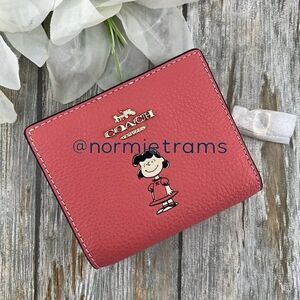 Coach X Peanuts Leather Snap Wallet With Lucy Bag Purse